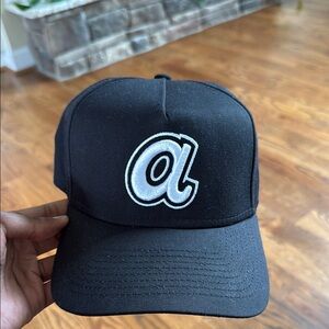 Atlanta Braves Black Cap with Embroidered 'a' Logo